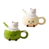 High appearance level, cute coconut water cup, large-capacity ceramic mug, home and office coffee cup, birthday gift for women Item Picture